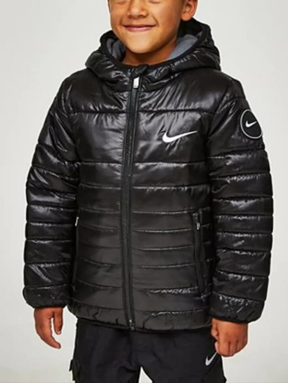 Nike Black Boys' Hooded Puffer Jacket
